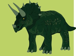 Triceratops dinosaurs vector illustration