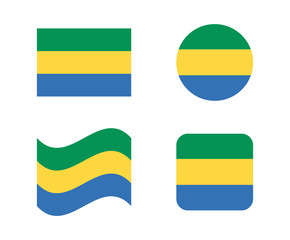 set 4 flags of gabon