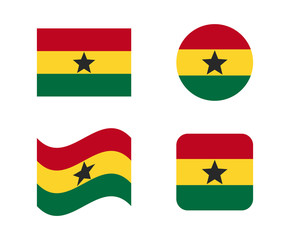 set 4 flags of ghana