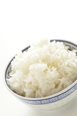 white rice in chinese bowl