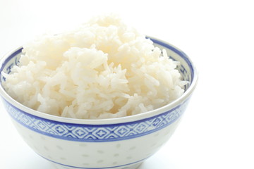 Jasmine rice in Chinese rice bowl