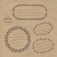 Set wreaths labels