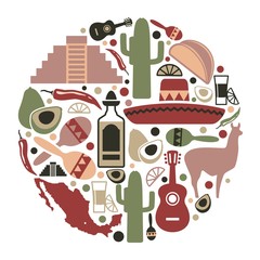 Mexican icon set