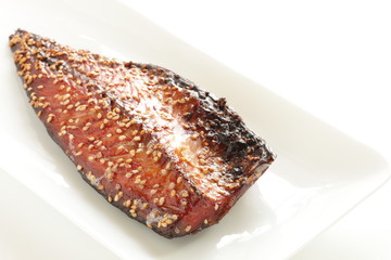 mackerel marinated mirin with sesame for Japan food ingredient image
