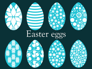 Set of Easter eggs with a pattern. Vector illustration