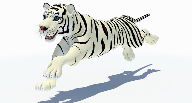 White Cartoon Tiger (3D) Stock Illustration | Adobe Stock