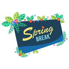 Spring break floral banner