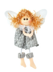 christmas angel figurine on a white background