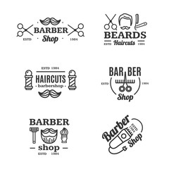 Barber Shop Emblems Set. Vector