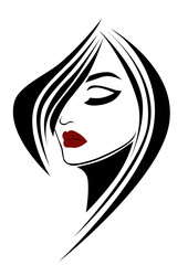 Beauty fashion woman portrait with red lips