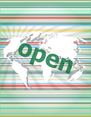 Security concept: open word on digital screen. concept of citation, info, testimonials, notice,...