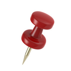 3d illustration of red pin on white background