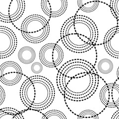 Circle geometric seamless pattern. Vector illustration. Fashion graphic design. Modern stylish abstract texture. Template for prints, textile, wrapping and decoration, wallpaper. Vector illustration.