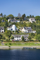 Fototapeta na wymiar Rurberg Village at Lake Rursee, Germany