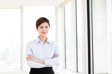 young smiling business woman in the office