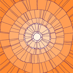 hand drawn abstract sun. doodle geometric illustration