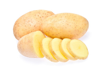 potatoes on white background