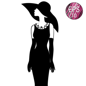Woman's silhouette in black hat