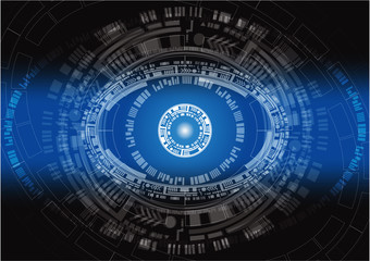  abstract light hi tech pixel internet technology, Cyber security concept, Cyber data digital computer. eye scan virus