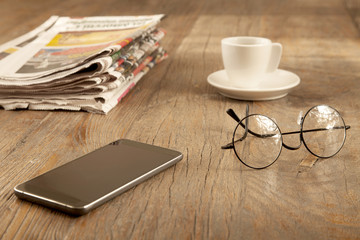 reading newspaper