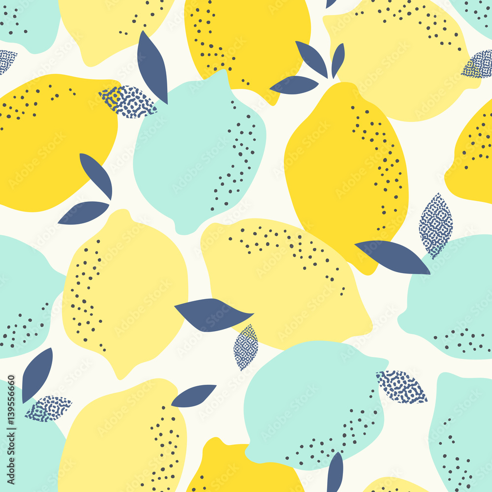 Poster seamless pattern with citrus fruits