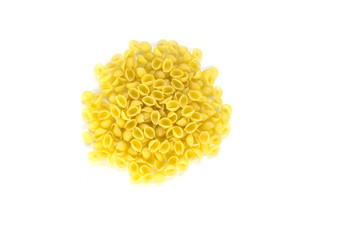 Heap of italian pasta isolated on white background