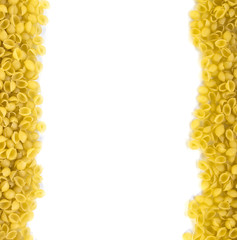 Italian pasta  on white background with space