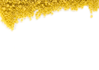 Italian pasta isolated on white background with space