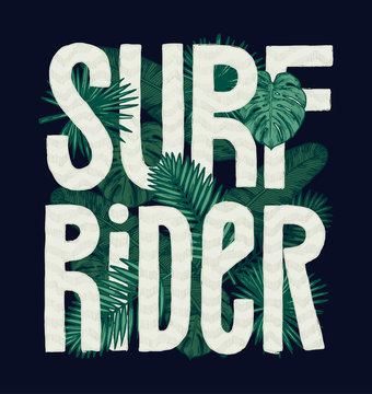 surf rider tropic jungle leaves print