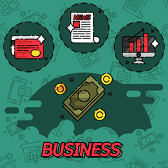 Business flat concept icons