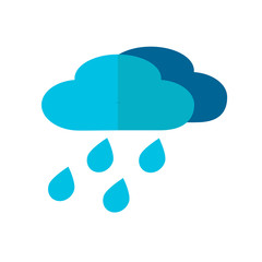Clouds with rain icon. Vector illustration on white background.
