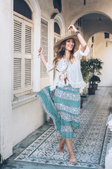 Girl wearing boho chic clothing