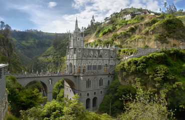 Las Lajas Sanctuary -  church built inside the canyon of the Guáitara River.
