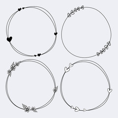 Cute set of hand drawn frames vector