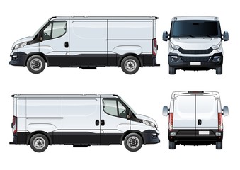 Vector van template isolated on white. Available EPS-10 separated by groups and layers with transparecy effects for one-click repaint