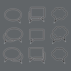 Vector set of speech bubble linear icons