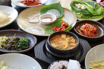 Korean cuisine - Rice with Doenjang stew