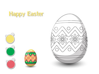 Decorating painted Easter eggs for kids