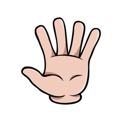 Obraz premium Human cartoon hand showing five fingers