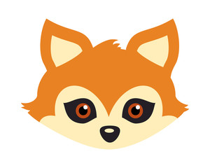 Red Fox with Triangular Ears Carnival Mask. Vector