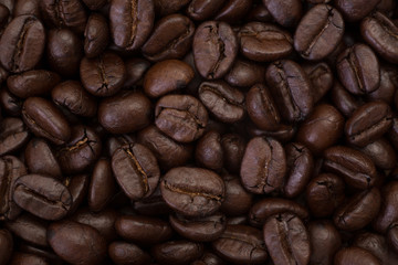 Close up of Roasted coffee beans