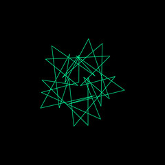 Abstract geometric shape of lines. Vector outline illustration.