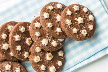 Dark chocolate cookies.