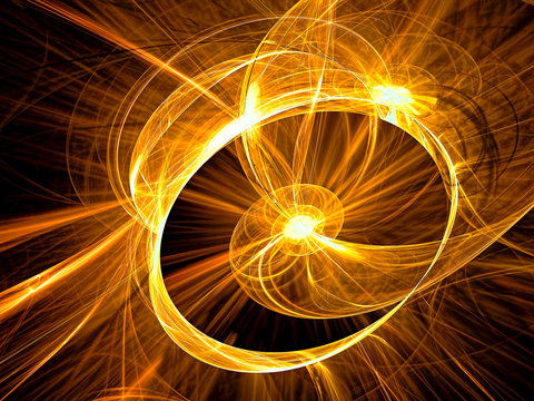 Glowing wheel - abstract digitally generated image