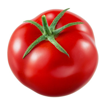 Tomato. Fresh raw vegetable isolated on white. With clipping path.