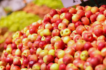 Image of fresh apples in supermarket store
