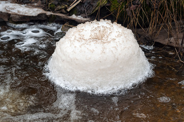 Foam in the stream.