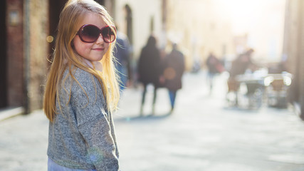 Funny smiling theater beauty girl.