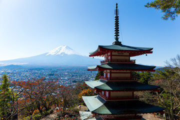 Chureito Pagoda and Mountain Fuji