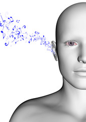 Listening To Music - 3d Concept